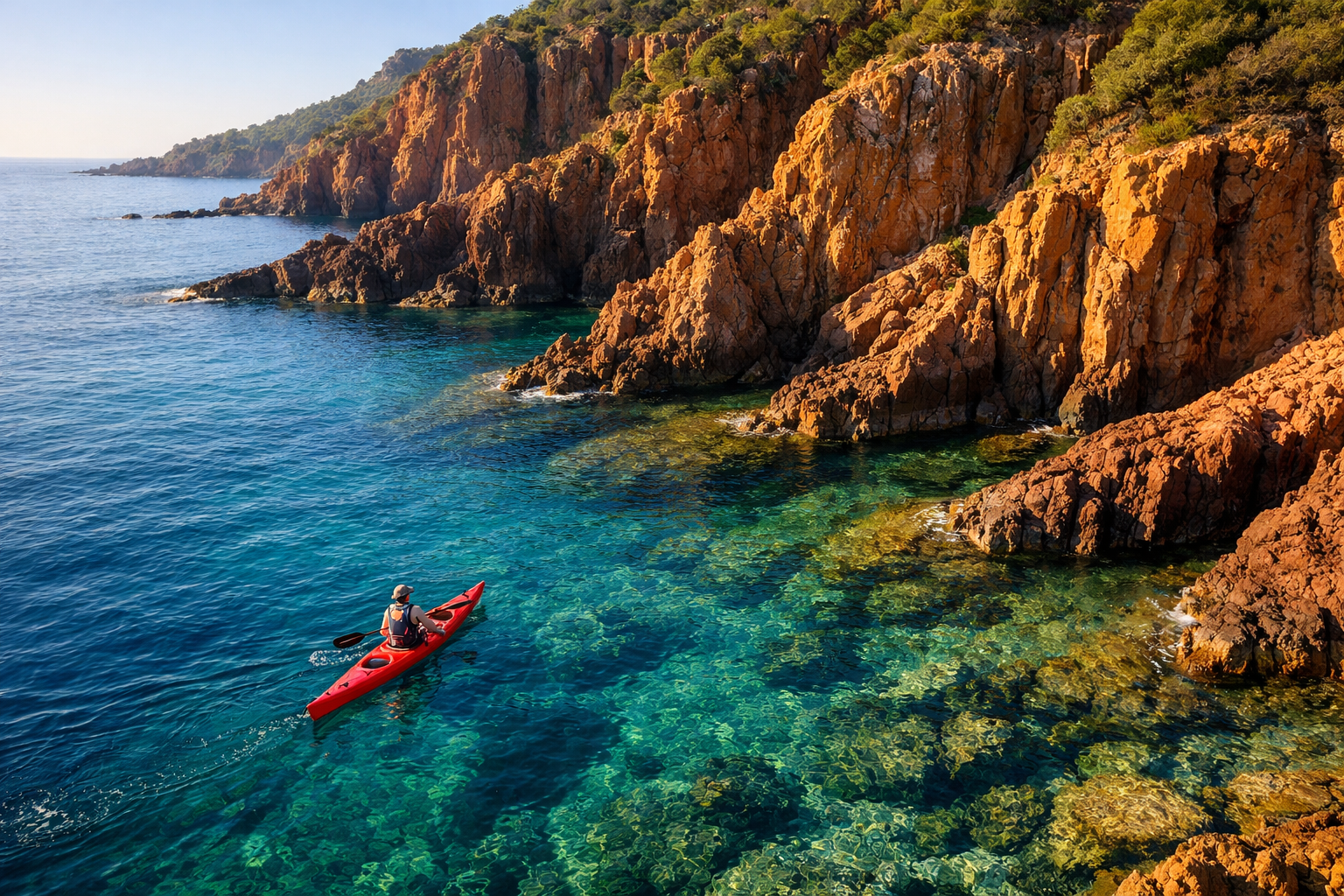 kayak et paddle sur la côte vermeille - plage de peyrefite, cerbères